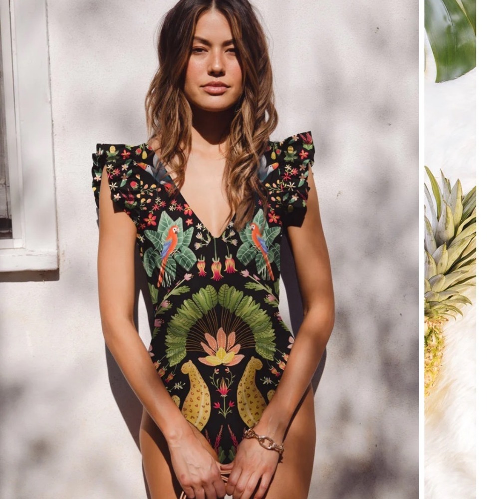 Averie Blaise Floral Black One-Piece Swimsuit